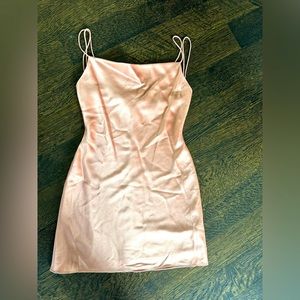 Satin pink/peach Alice and Olivia straps mini dress